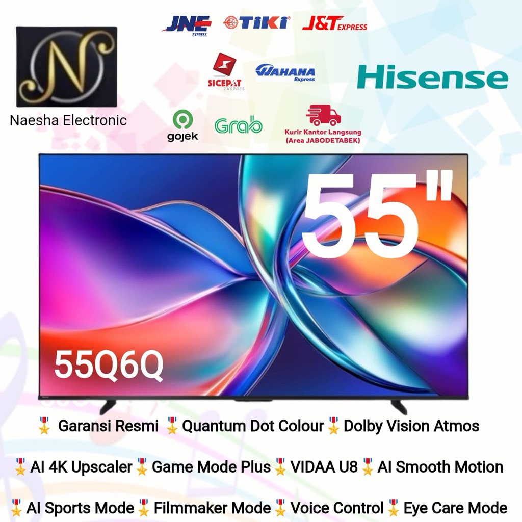 Hisense 55Q6Q QLED VIDAA Smart TV 4K UHD 55inch -TV Hisense 55Q6Q