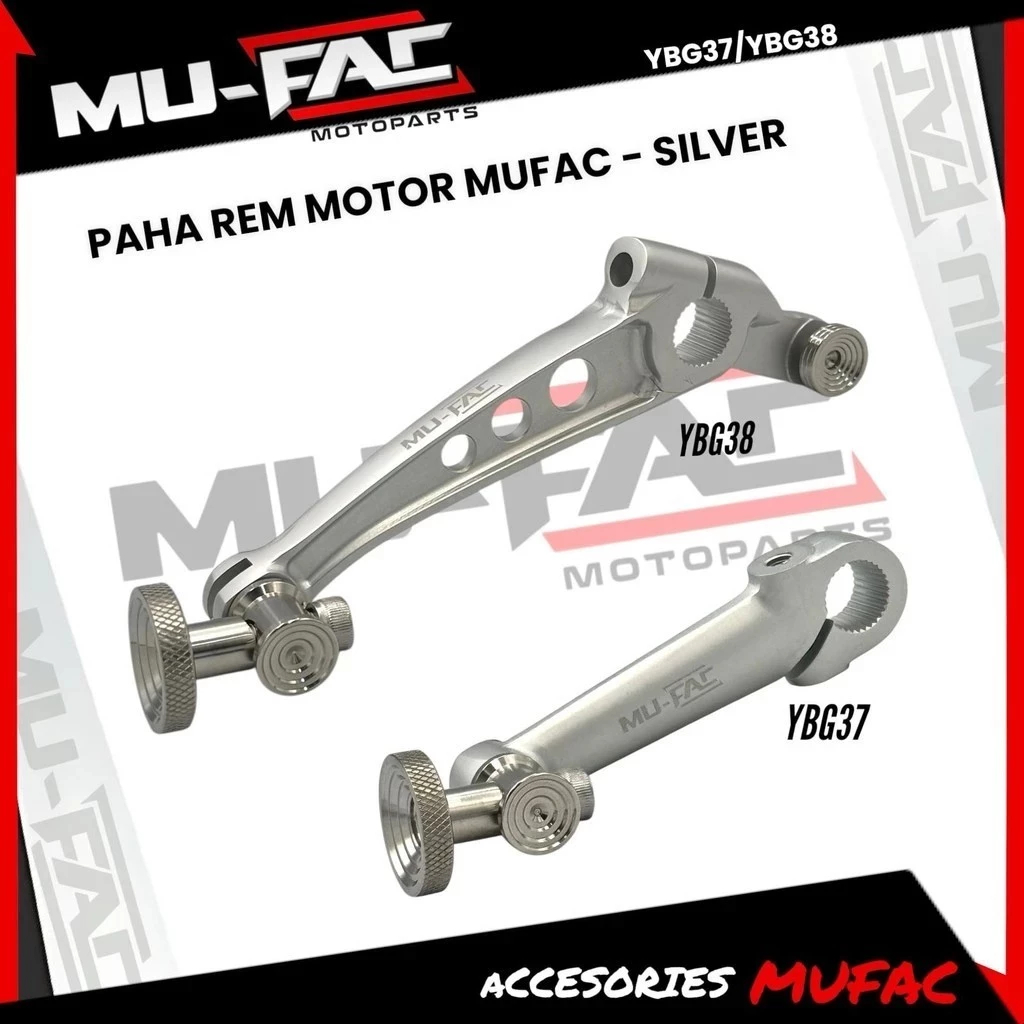 Paha Rem Motor MUFAC Model Pendek YBG37 Dan Panjang YBG38 Warna Silver UNTUK SEMUA JENIS MOTOR BEAT 