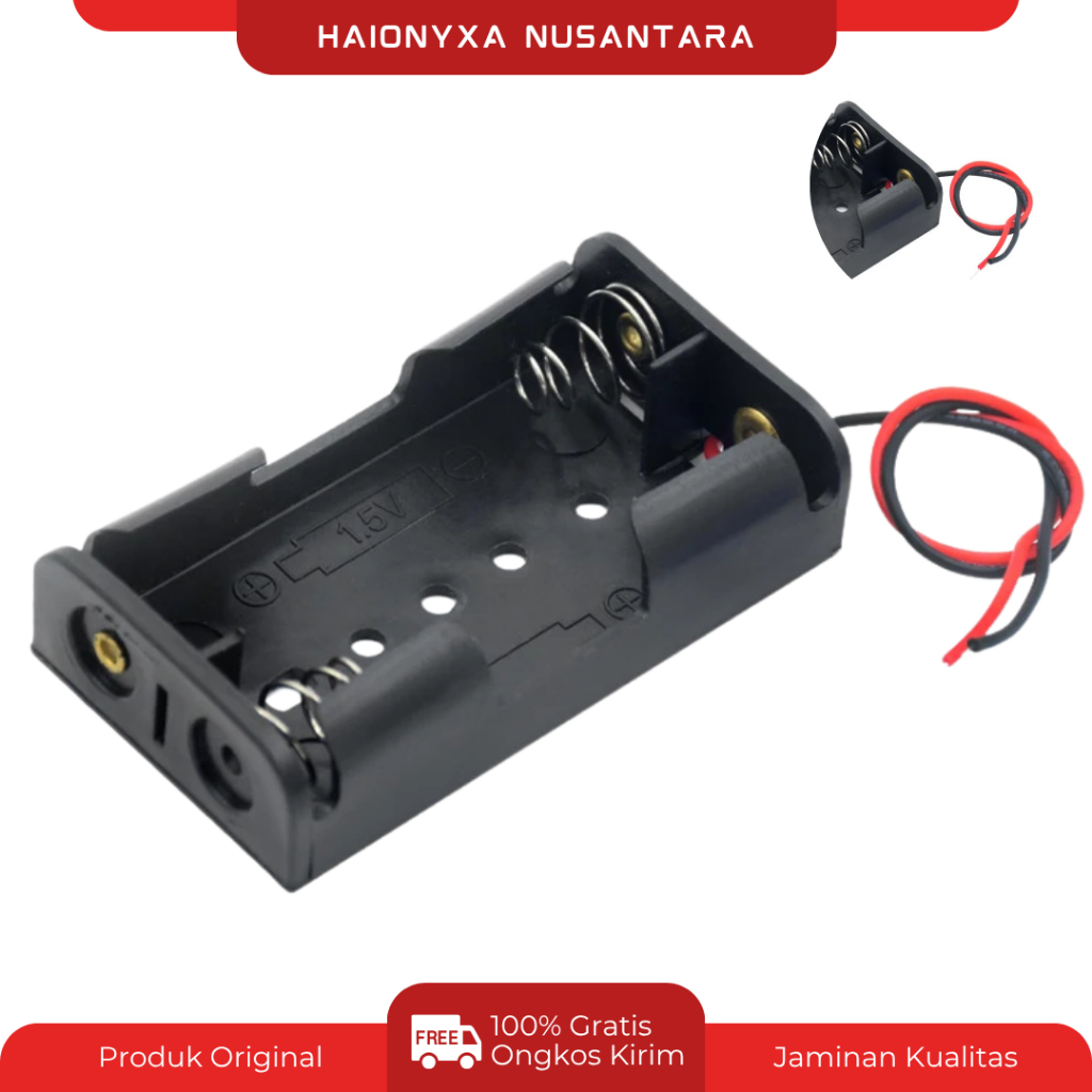 Tempat Baterai AA isi 2  Baterai Holder AA 2 Slot HOLDER BATERAI AA (Tempat Baterai A2) Kotak Batera