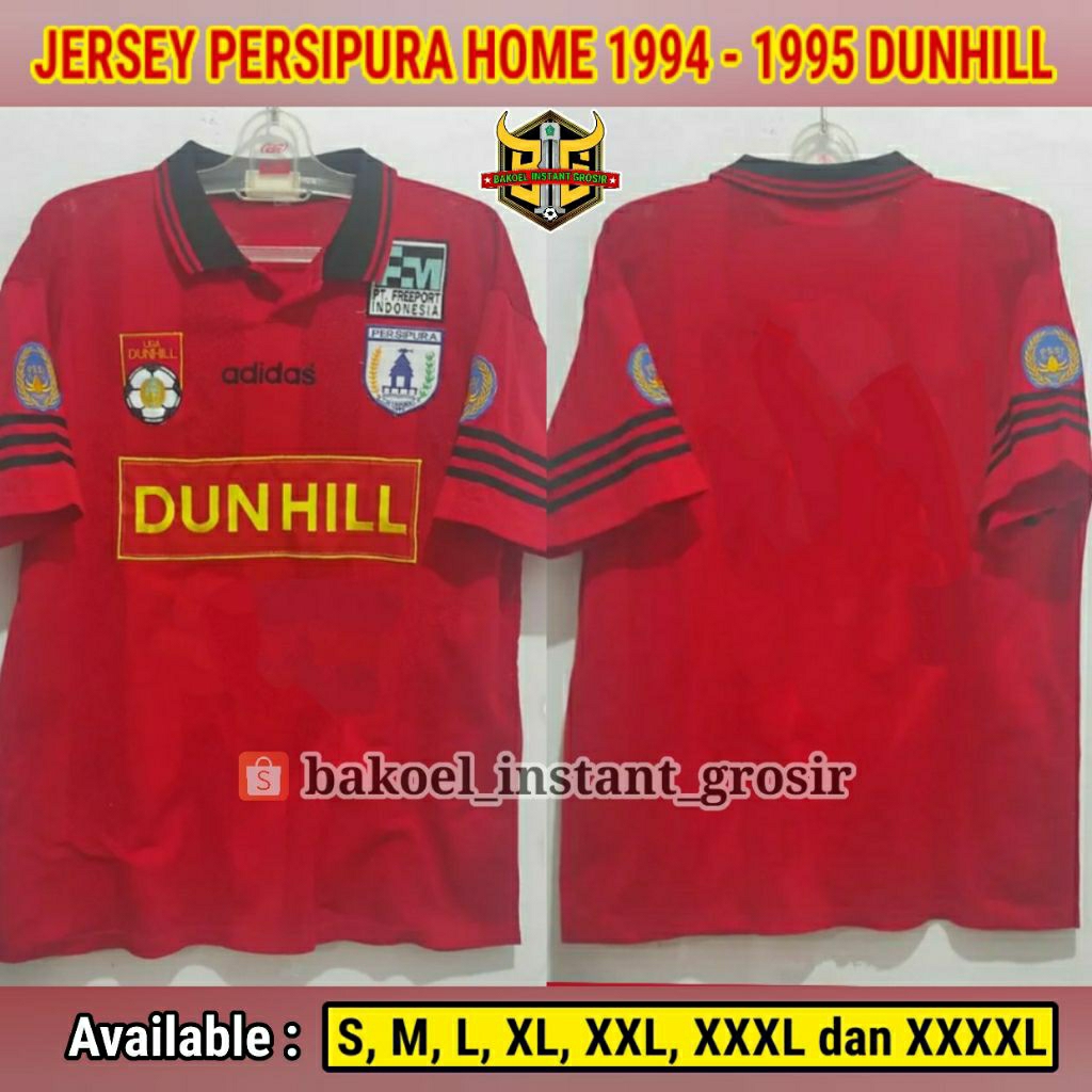 Jersey PERSIPURA Jayapura Home 1994 / 1995 Liga DAN_HILL Merah Full PRINTING atau BORDIR Retro Remak