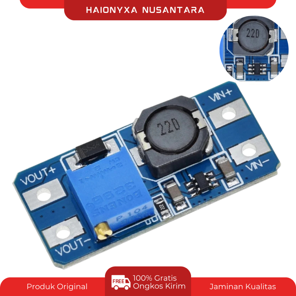 MT3608 Step Up DC-DC 2A Stepup DC to DC Module Power Booster Modul Step Up MT3608 Modul MT3608 Modul