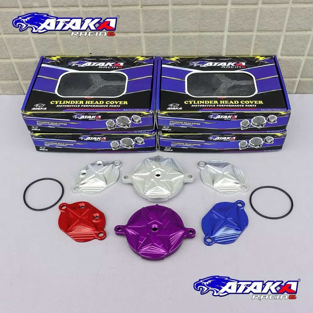 Cover head cnc billet 4 klep mio sporty,smile,soul karbu,fino karbu,nouvo z,jupiter z ataka racing.