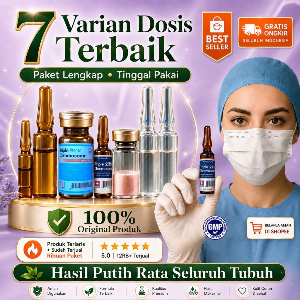 triple chromosome japan booster ( buat yang susah putih ) aman dijamin original ( infus injek whiten