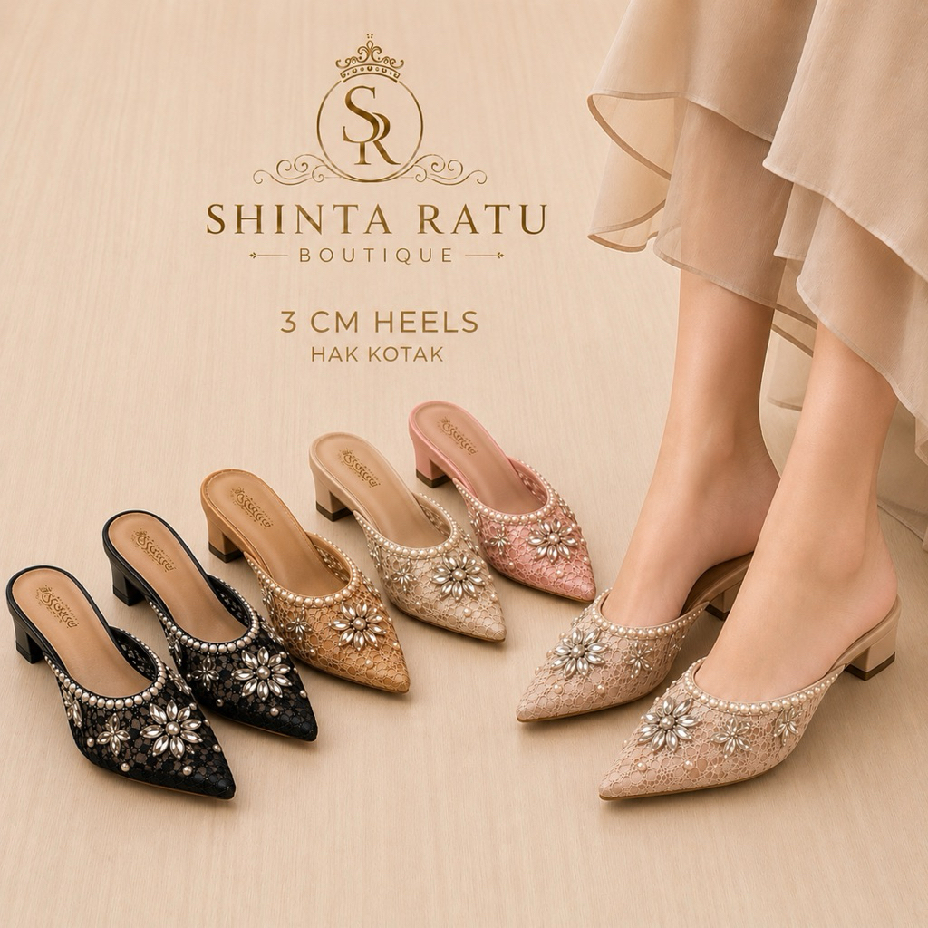 Wedding Shoes Heels 3cm Brukat payet Marwina Size 37-44 / Sepatu Pengantin / Wedding Shoes