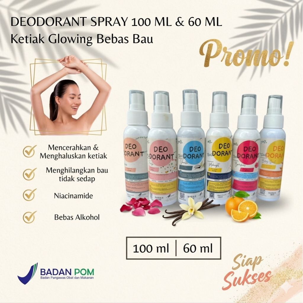 BPOM deodoran spray Tawas 100ml