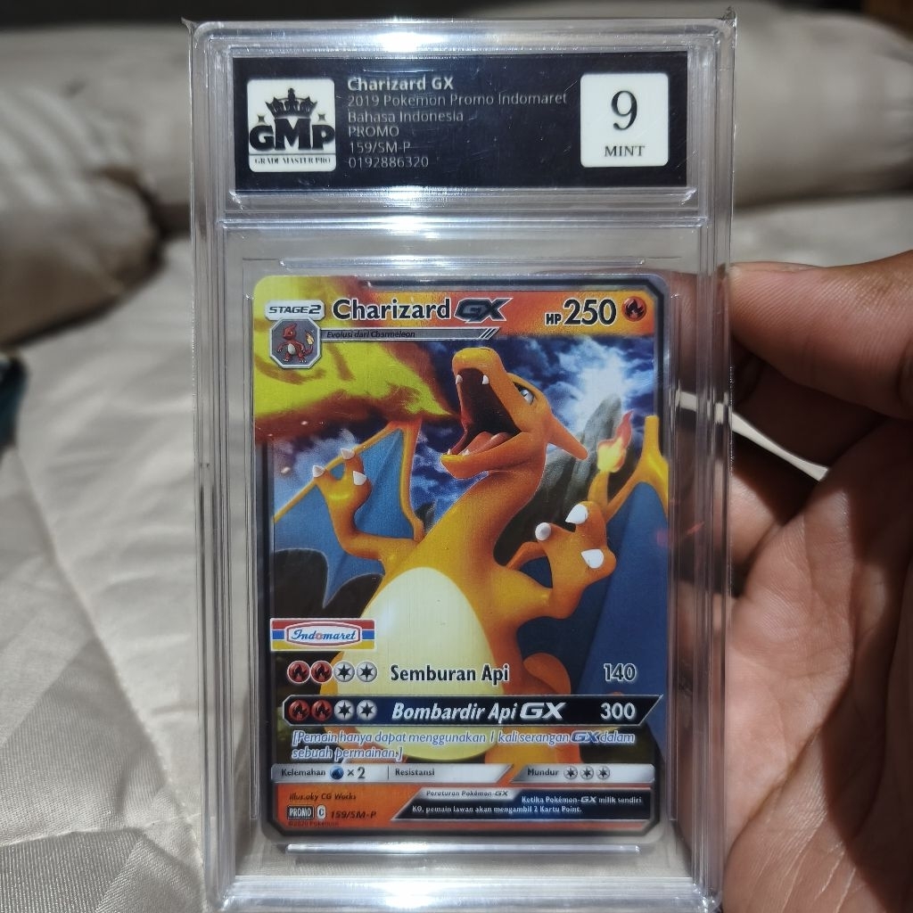 Kartu Pokemon Charizard GX Indomaret Promo 159/SM-P - GMP 9 Mint - Bahasa Indonesia Graded Slab 2019
