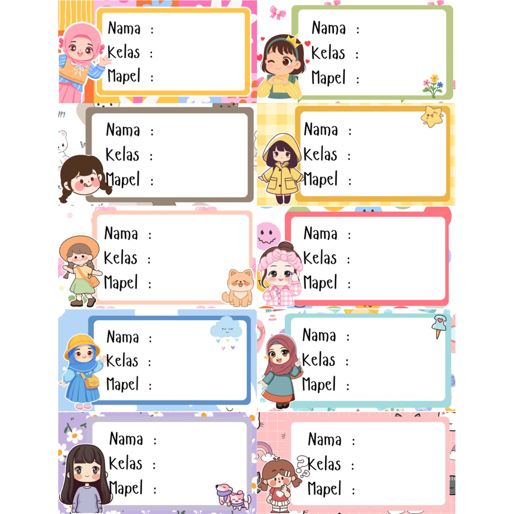 STICKER CUSTOM NAMA BUKU