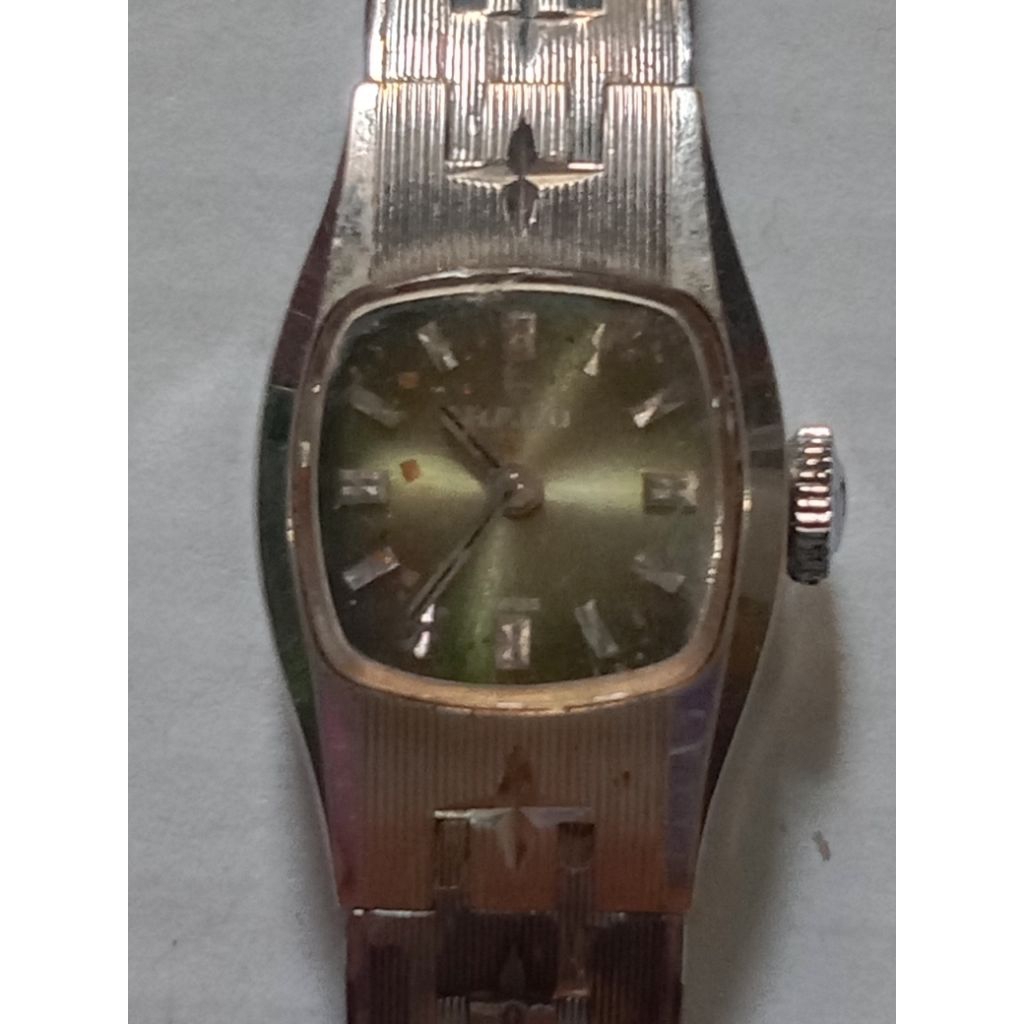 Jam tangan wanita tipe gelang kecil RADO S51/W otomatis kondisi mati perlu di service