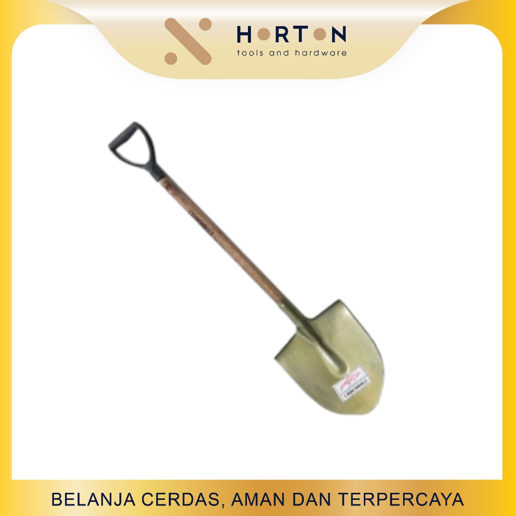 Sekop Lancip Baja Gagang Kayu  / Skop Pasir Gagang Kayu