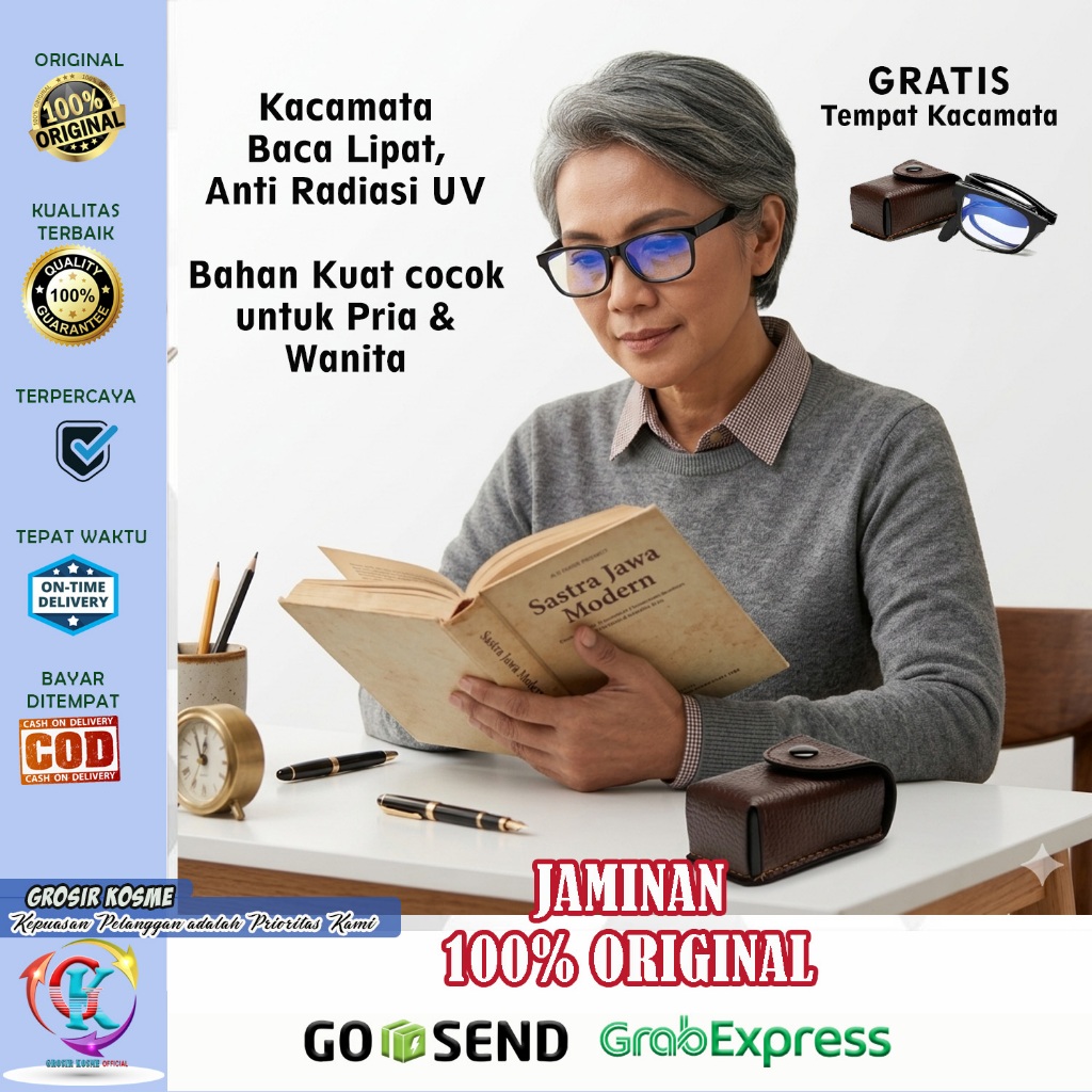 Kacamata Baca Pria Wanita Usia 40 Tahun Keatas Kaca mata Lipat Otomatis Auto Fokus
