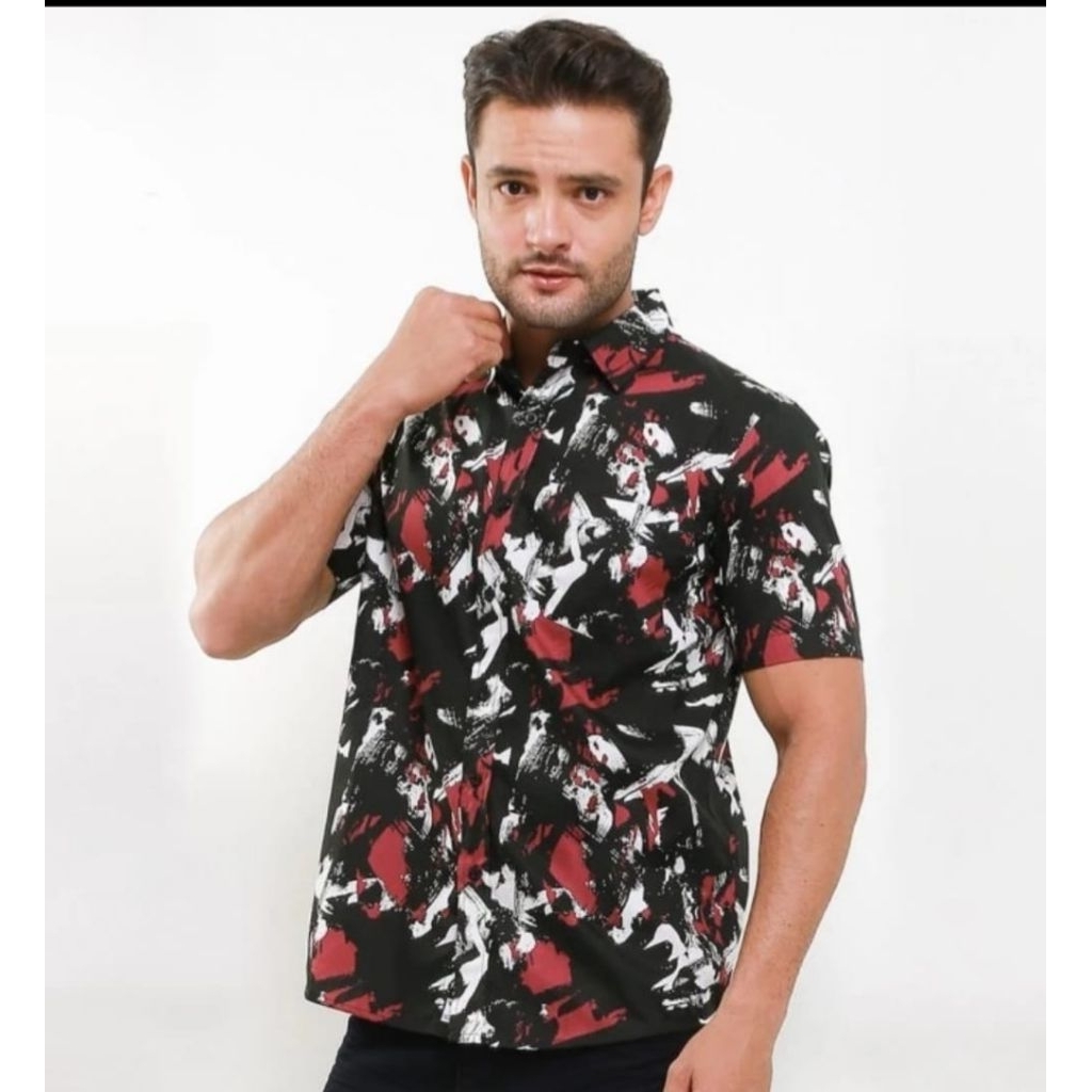 Kemeja WALRUS STUDIO Original Motif Abstrak  Ukuran XXL saja