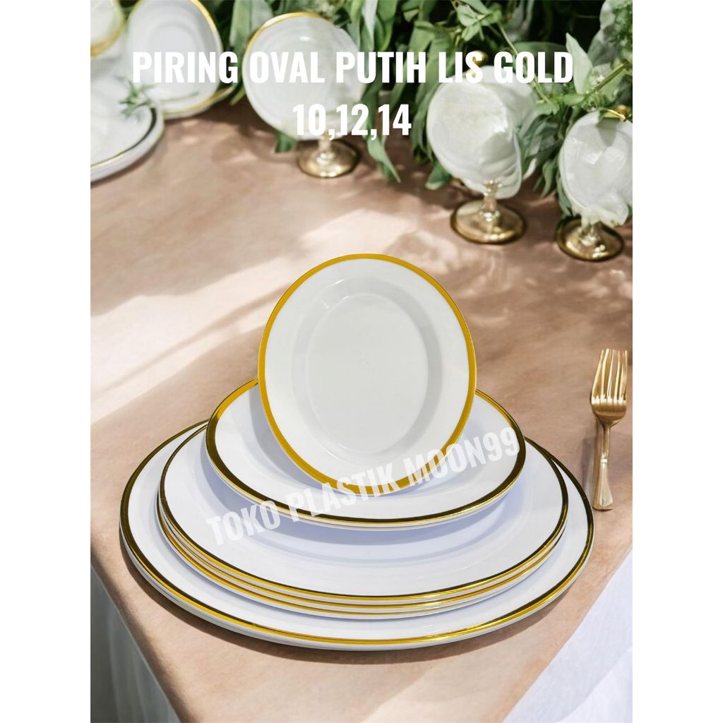 PIRING OVAL PUTIH LIST GOLD