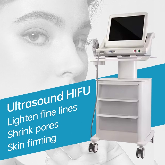HIFU 1Handle 5 Cartridge Untuk Meniruskan Wajah Doubel chin | Ultrasound Hifu Machine
