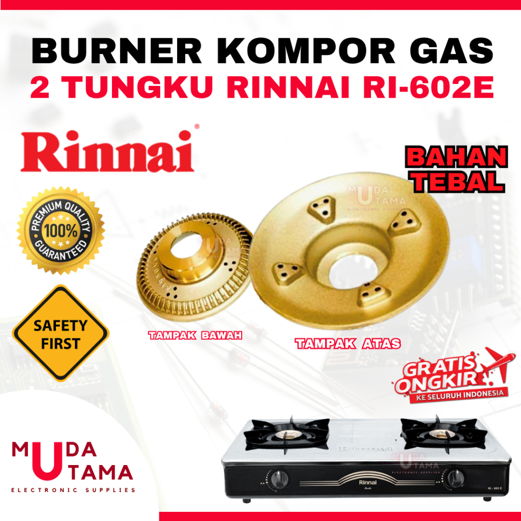 Burner Kompor Gas RINNAI RI-602E - Kuningan Kompor Gas RINNAI RI-602E - Sparepart Kompor Gas RINNAI 