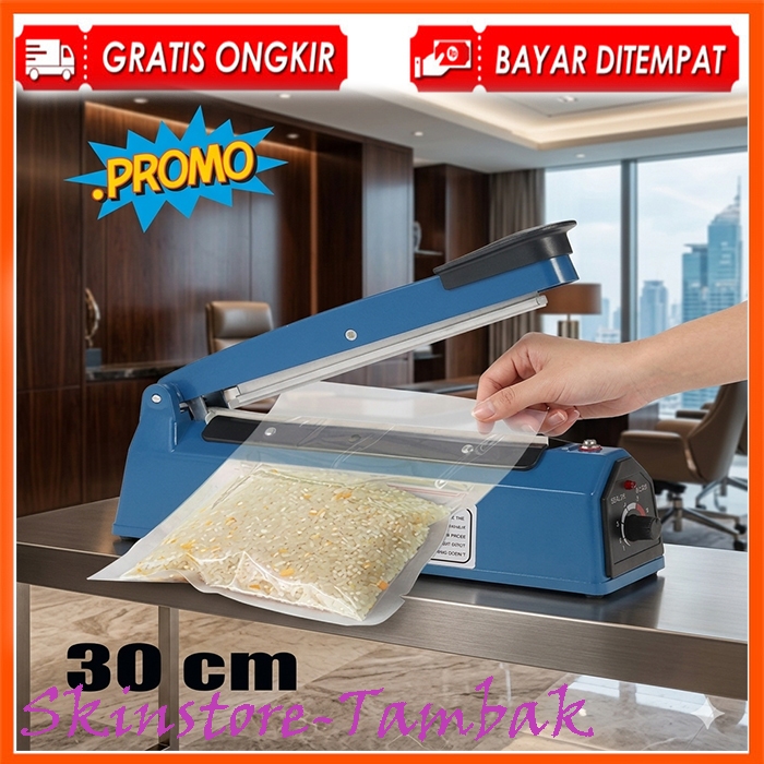 Alat Pres Plastik Otomatis Hemat Energi  30 cm– Segel Kuat Sekali Tekan untuk Berbagai Jenis Kemasan
