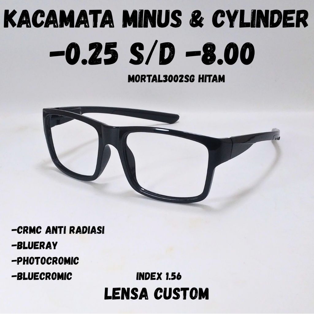 KACAMATA MAX MINUS -8.00 CYLINDER 2.00 FRAME BEBAS PILIH