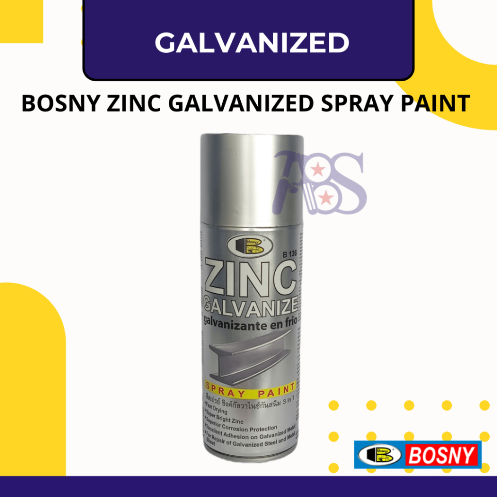 Zinc Galvanized Spray Paint BOSNY / Cat semprot galvanis B136