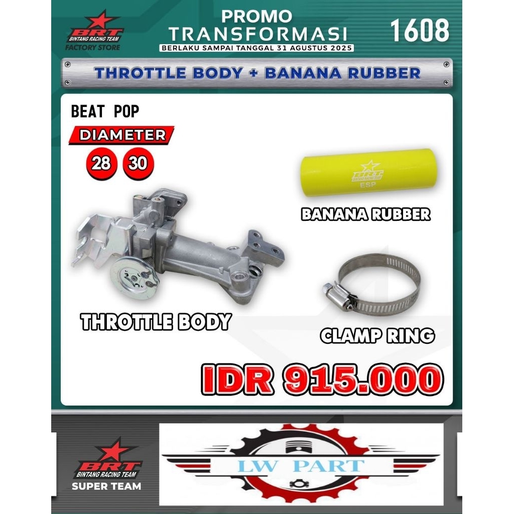 Throttle Body BRT Beat Pop/Esp/FI K44 ( BINTANG RACING TEAM )