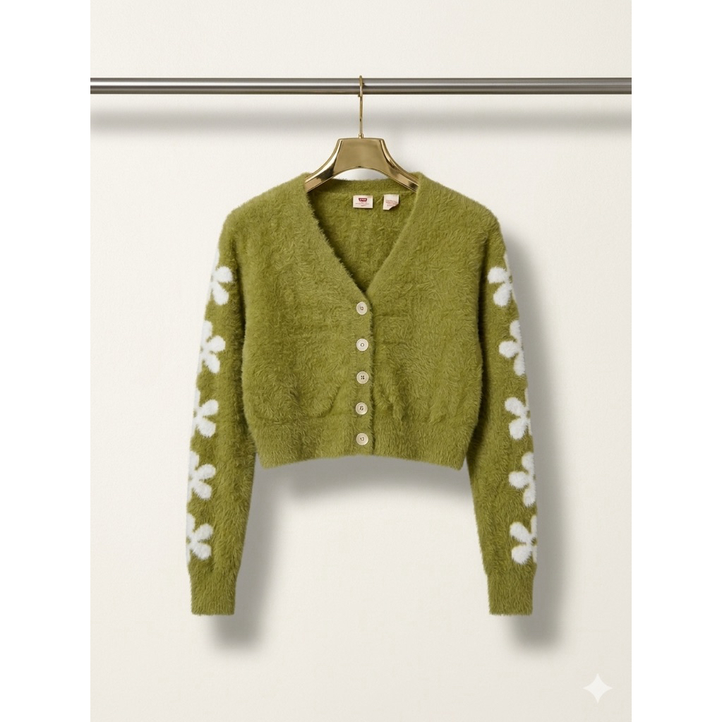 Cardigan Levi’s Fuzzy Knitwear Avocado Green