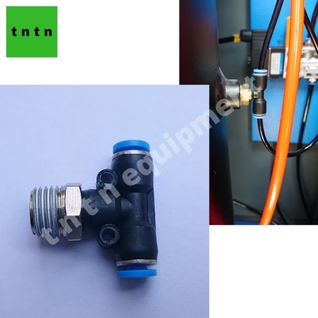 konektor sambungan selang model T selang kecil 4mm ditabung mesin nitrogen