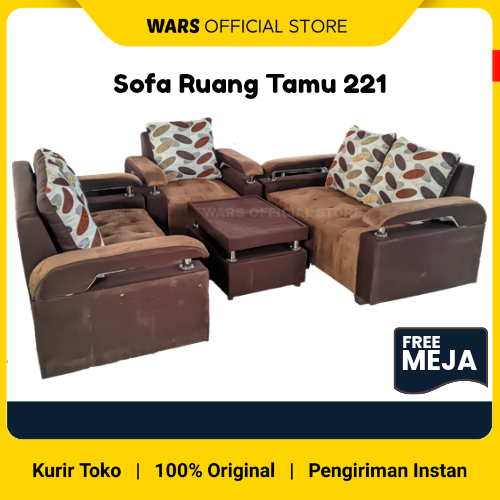 SOFA RUANG TAMU 221 MINIMALIS FREE MEJA [KHUSUS BANDUNG]