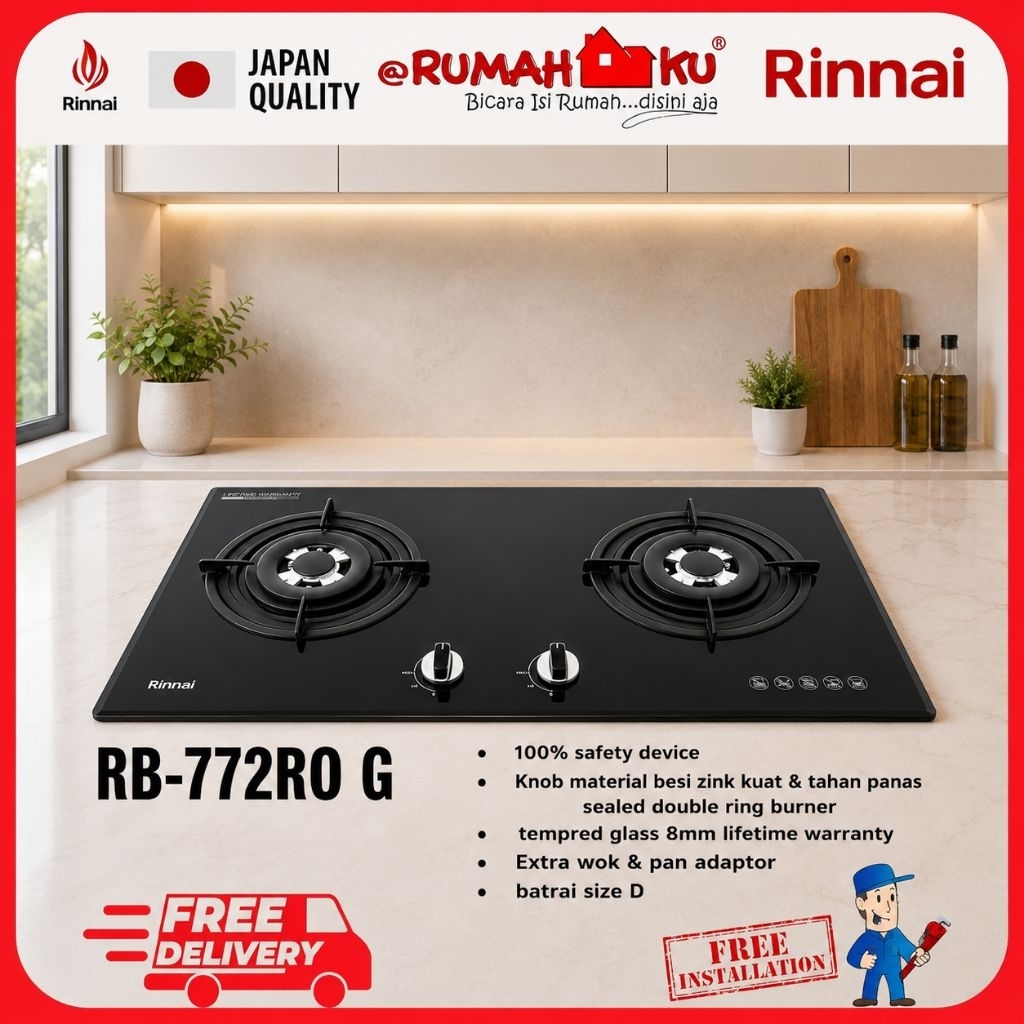 RINNAI KOMPOR TANAM RB 772 RO G // RB-772RO(G) // RB772ROG