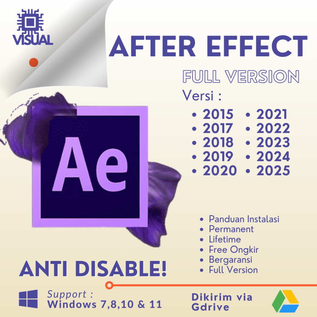 After Effects Full Version Baru/Lama Anti-Disable 2025 2024 2023 2022 2021 2020 2019 2018 2017 2015 