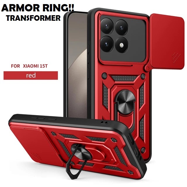 2in1 Hard Case Transformer Ring Armor Xiaomi 15T 14T PRO 13T 13 T-PRO 13 Lite 12T 12 Lite 11T 11 Lit