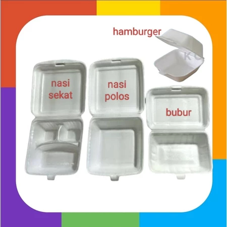 Kotak Makan Styrofoam Gabus Nasi 118 ISI 100 PCS