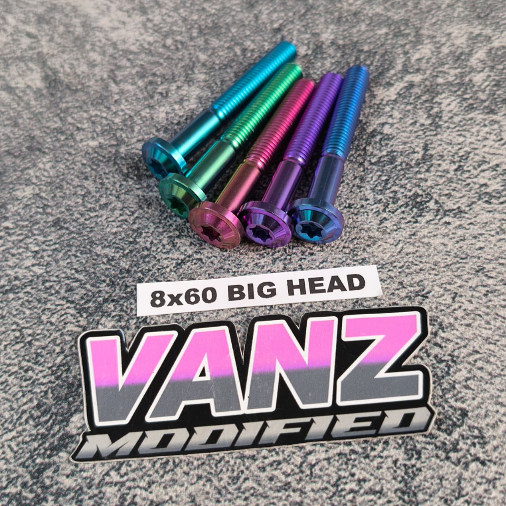 Baut Probolt Titanium M8x60 Bighead Drat 12 Panjang 6cm / baut titanium m8x60 bighead titanium