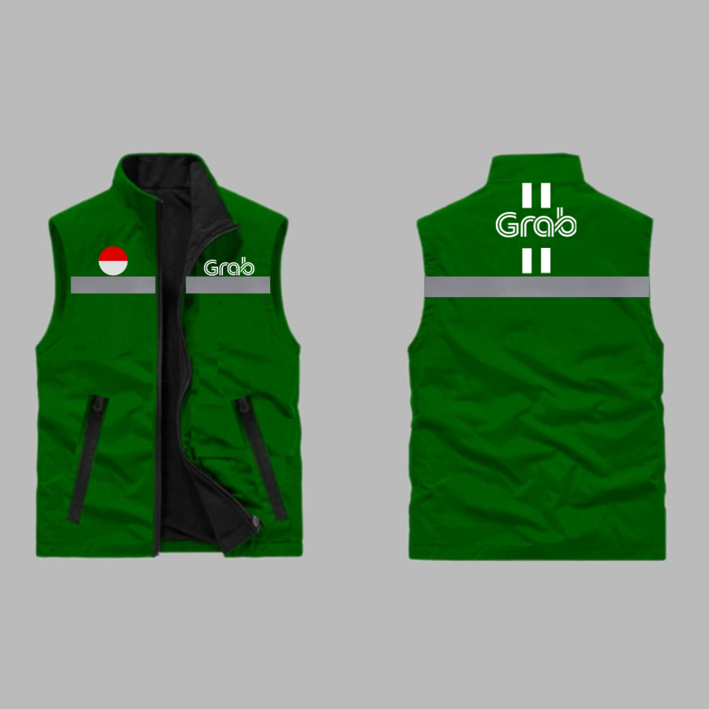 Terbaru...., Rompi Scotlight Pria Grab Versi Man Rompi Pria Grab, Rompi Driver Pria Grab, Rompi Hiki