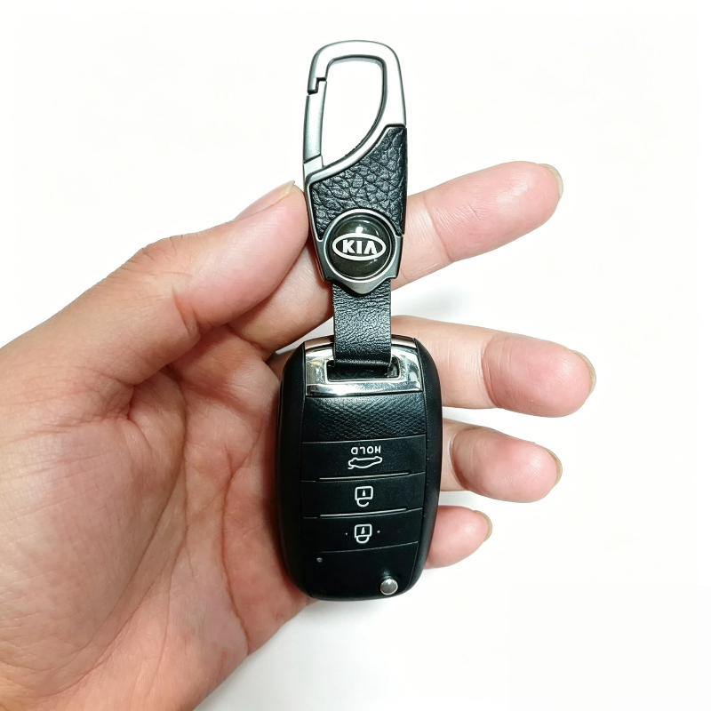 Gantungan Kunci Mobil KIA Premium Metal Kulit - Gantungan Kunci KIA Anti Karat