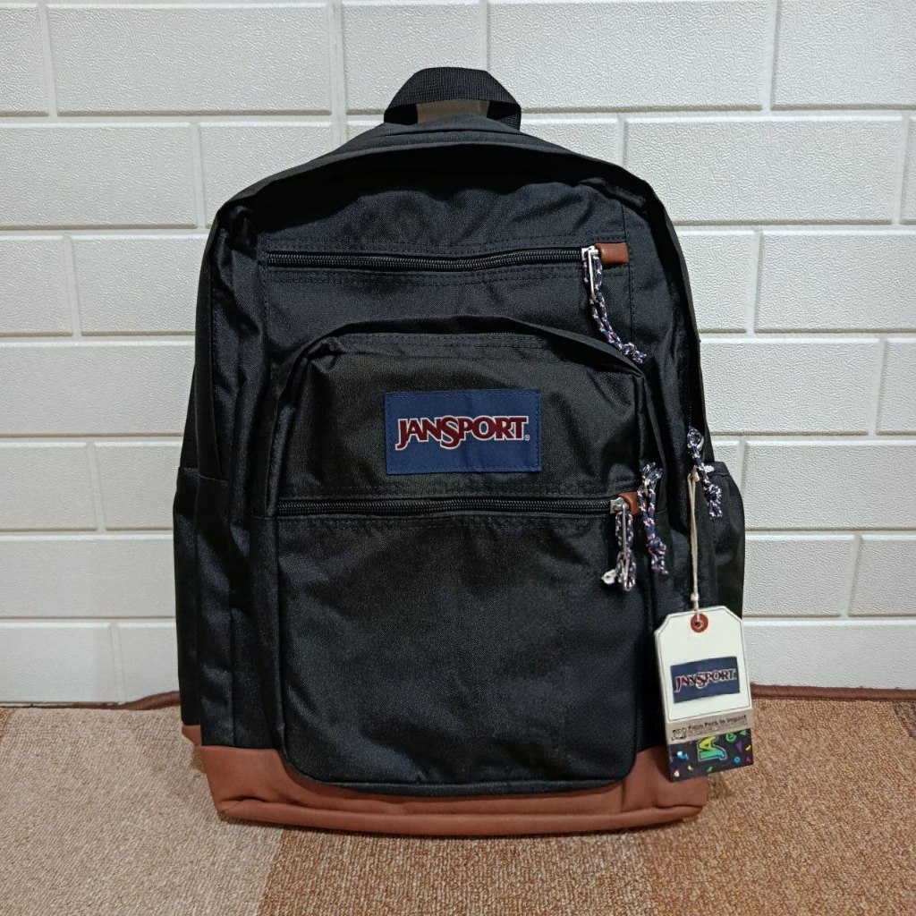 Tas Jansport Cool Student Original Backpack Black Tas Laptop Pria Wanita Unisex Hitam