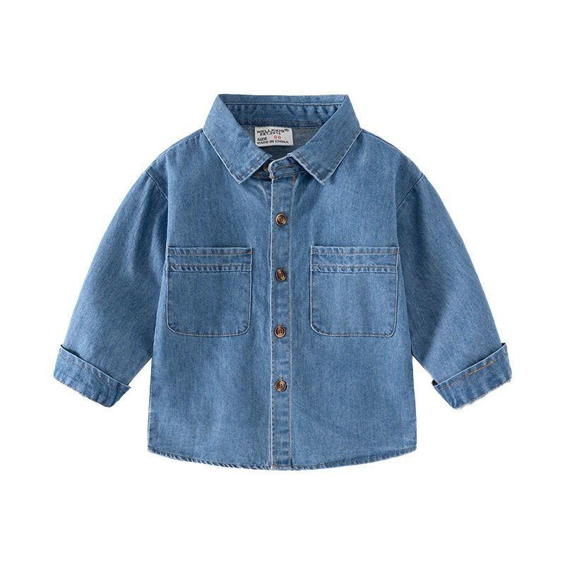 (Z0318) 2-6thn | ZUNO KIDS I Long Denim Shirt | Baju pakaian kemeja lengan panjang anak cowok keren 