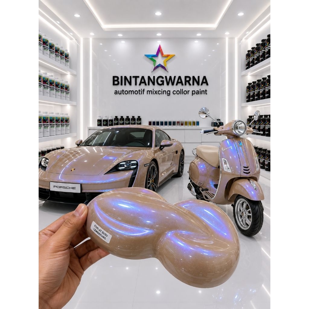 cat warna coklat susu lembayung biru cat pu cat motor cat mobil cat custom cat moc cat duco