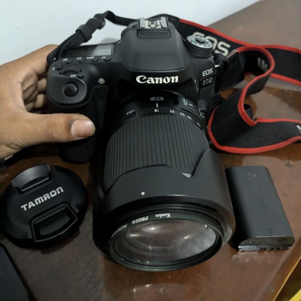 Canon EOS 80D DSLR Original + Tamron 18-200 VC + Filter Kenko PRO1D Fullset Siap Pakai