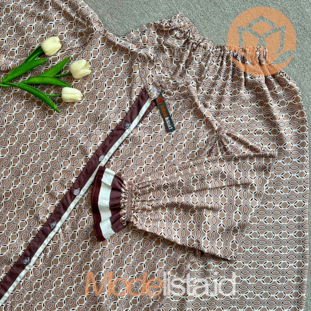 Kiyana Oneset Jumbo  LD 140 Setelan Celana Bahan Rayon Kancing Depan Busui By Modelista ID