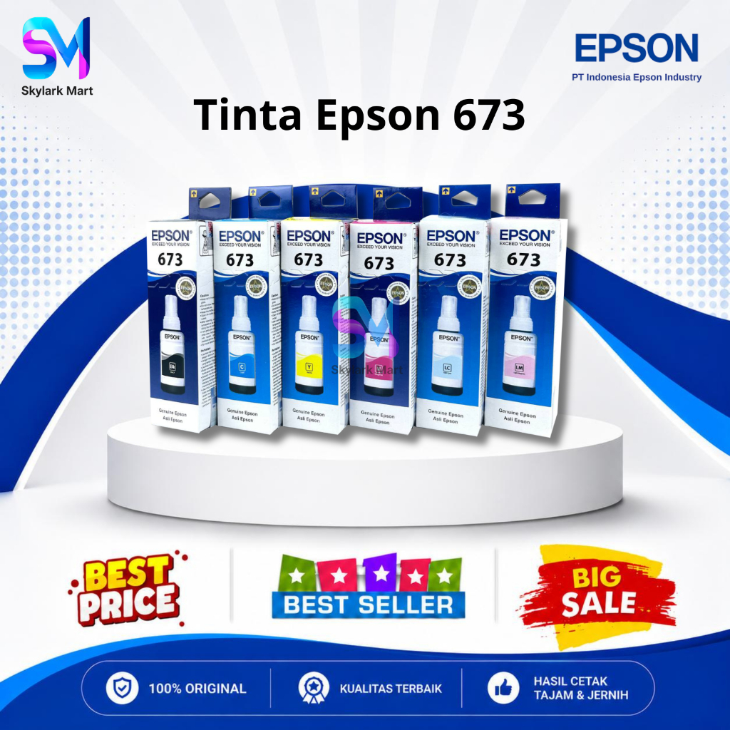 Tinta Epson 673 Original Untuk Printer L800 L805 L805 L850 L1800