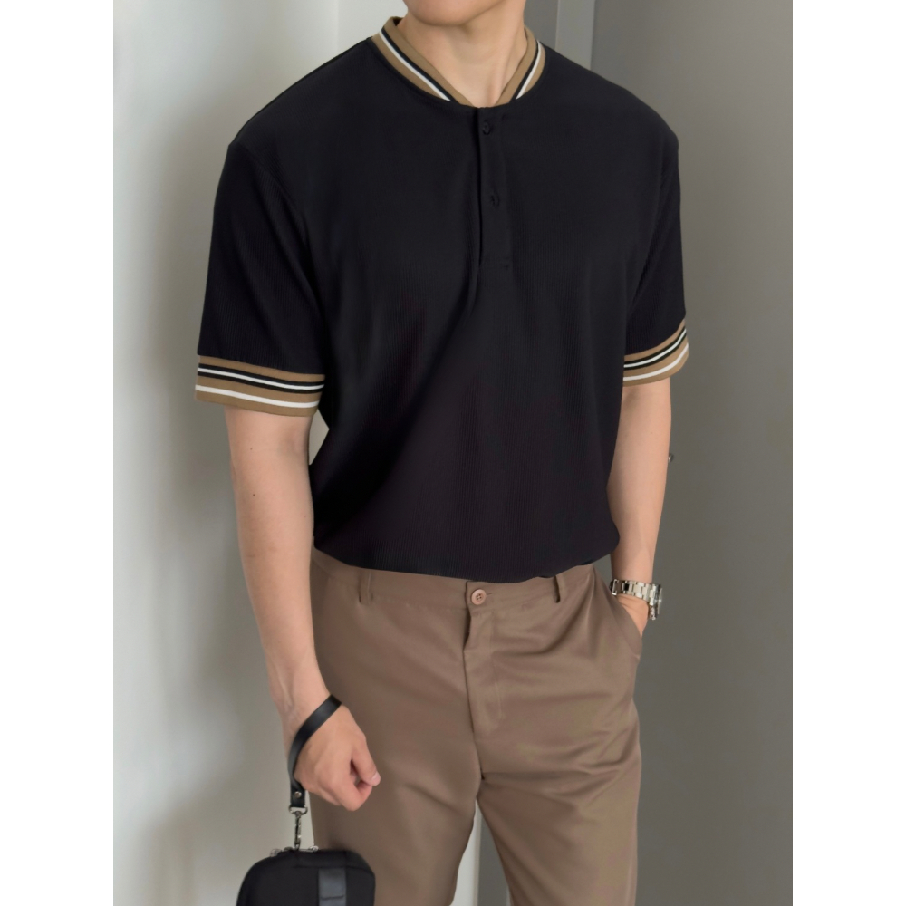 Kadaka MT-0221 Knit Polo Top | Atasan Polo Knit Pria Lengan Pendek Detail List