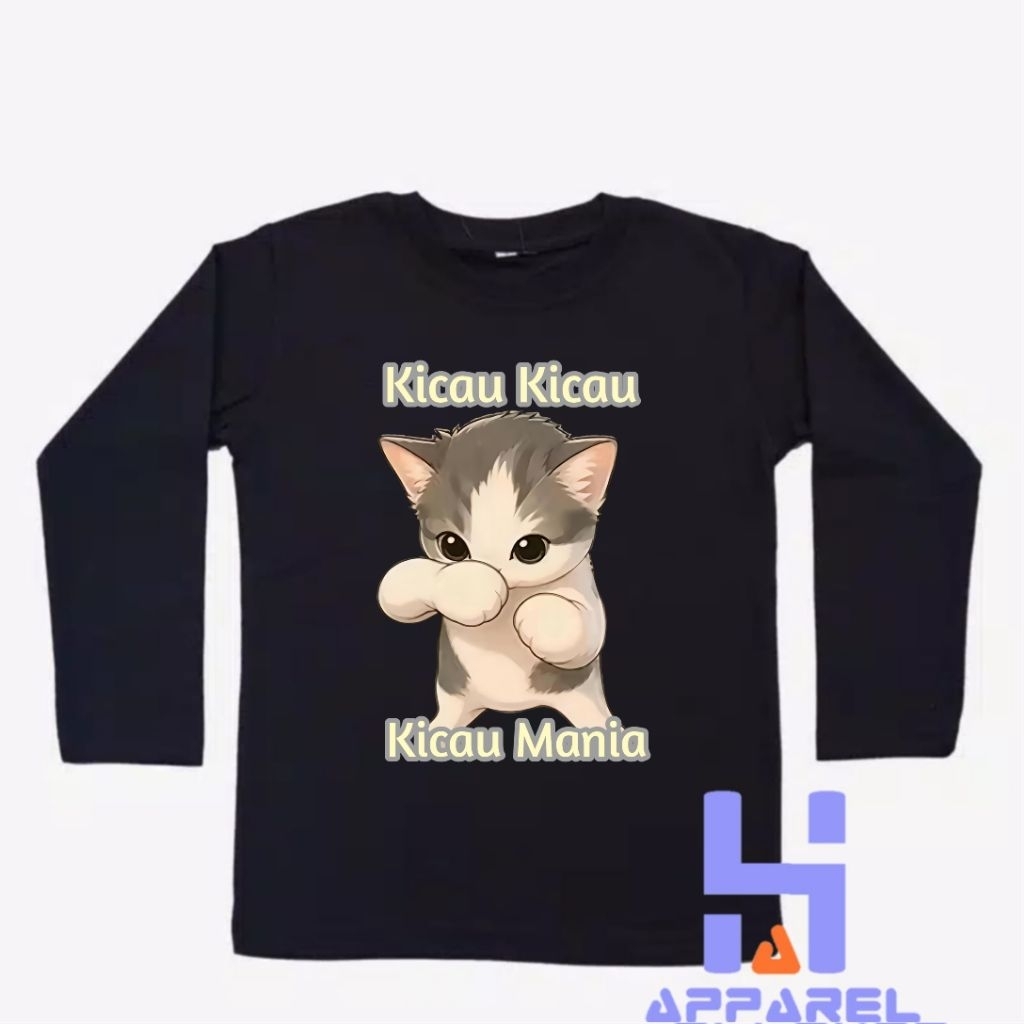 BAJU ANAK KAOS ANAK KARAKTER KUCING KICAU MANIA LENGAN PANJANG