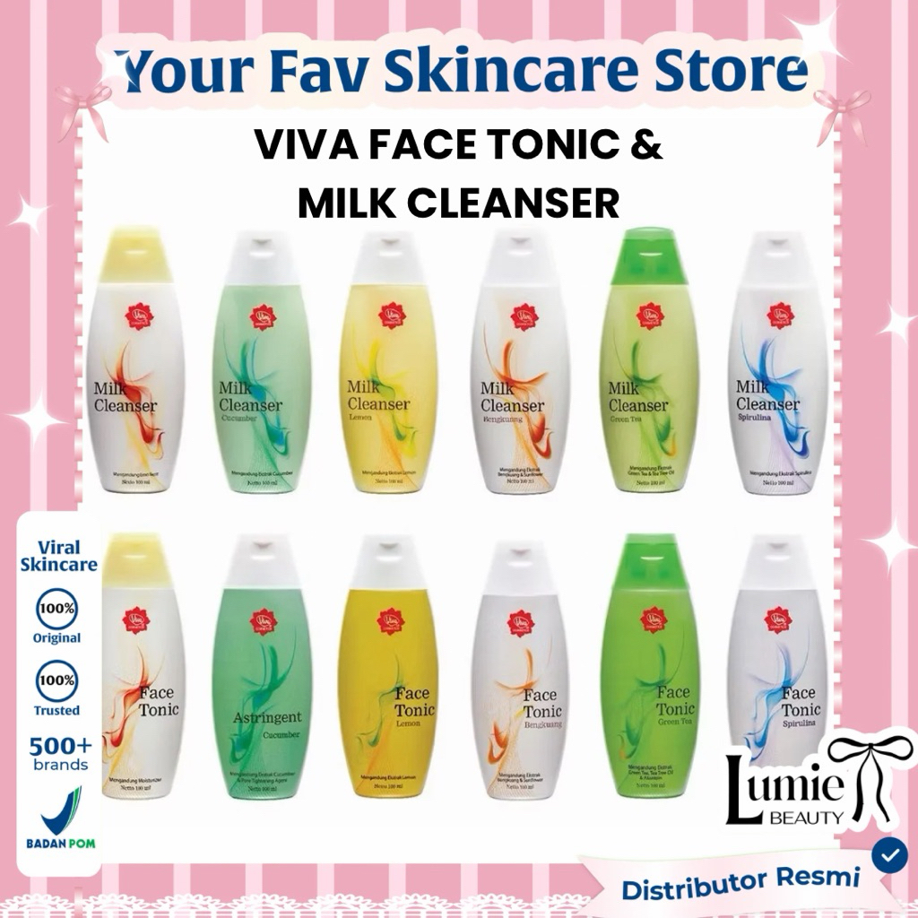 LUMIE - Viva Milk Cleanser Series & Viva Face Tonic Series 100ml dan 200ml - Pembersih Muka | Toner 