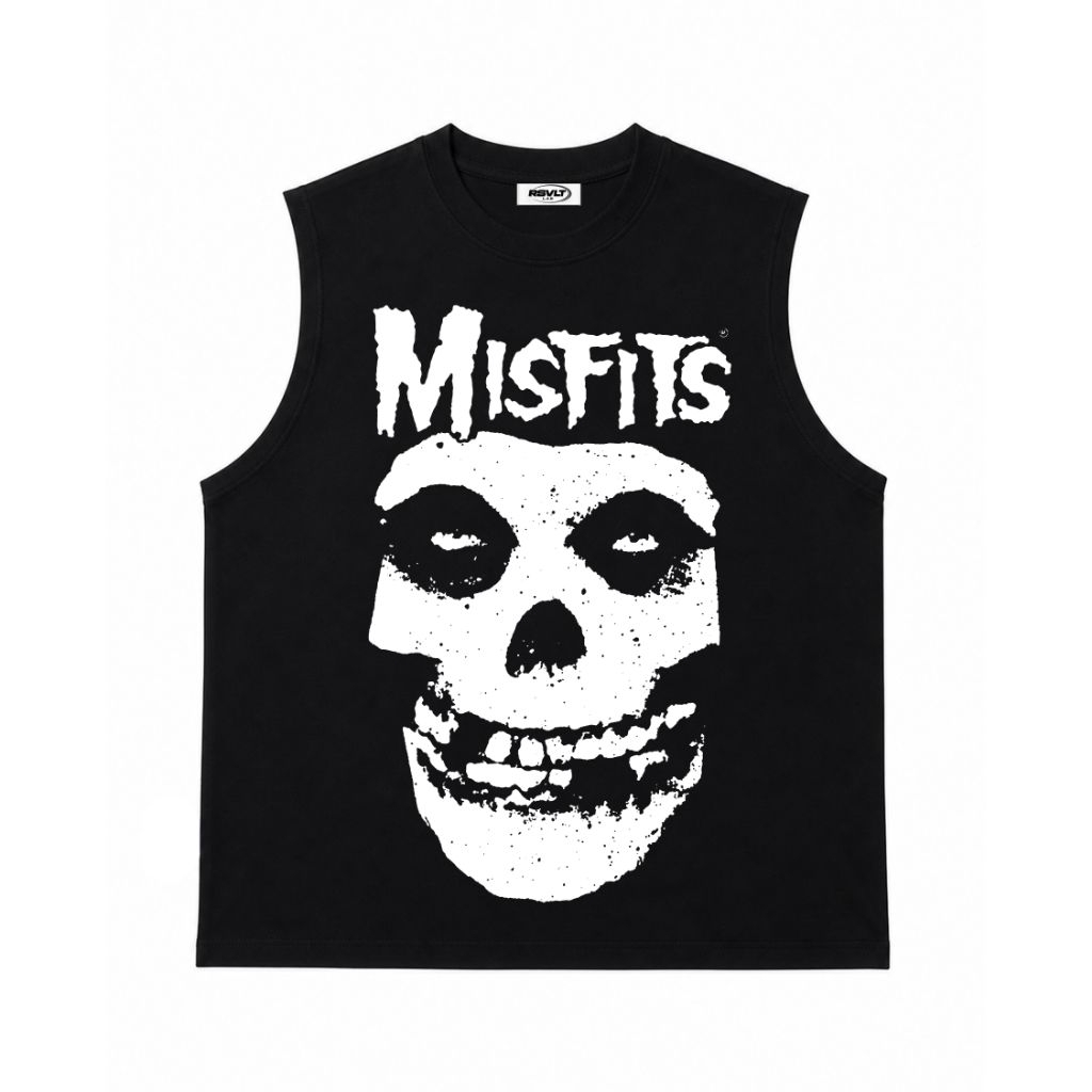 KAOS SINGLET BAND PUNK MISFITS DISTRO PRIA DAN WANITA | SLEEVELESS LEKBONG | COMBED PREMIUM 24s