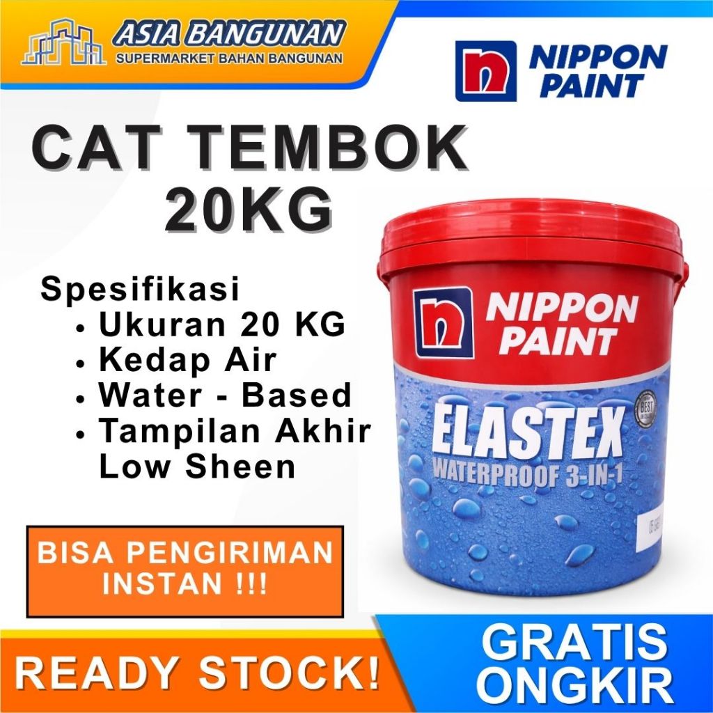 Cat Tembok 20 Kg Elastex Nippon Paint Waterproofing 3-1 Semua Warna