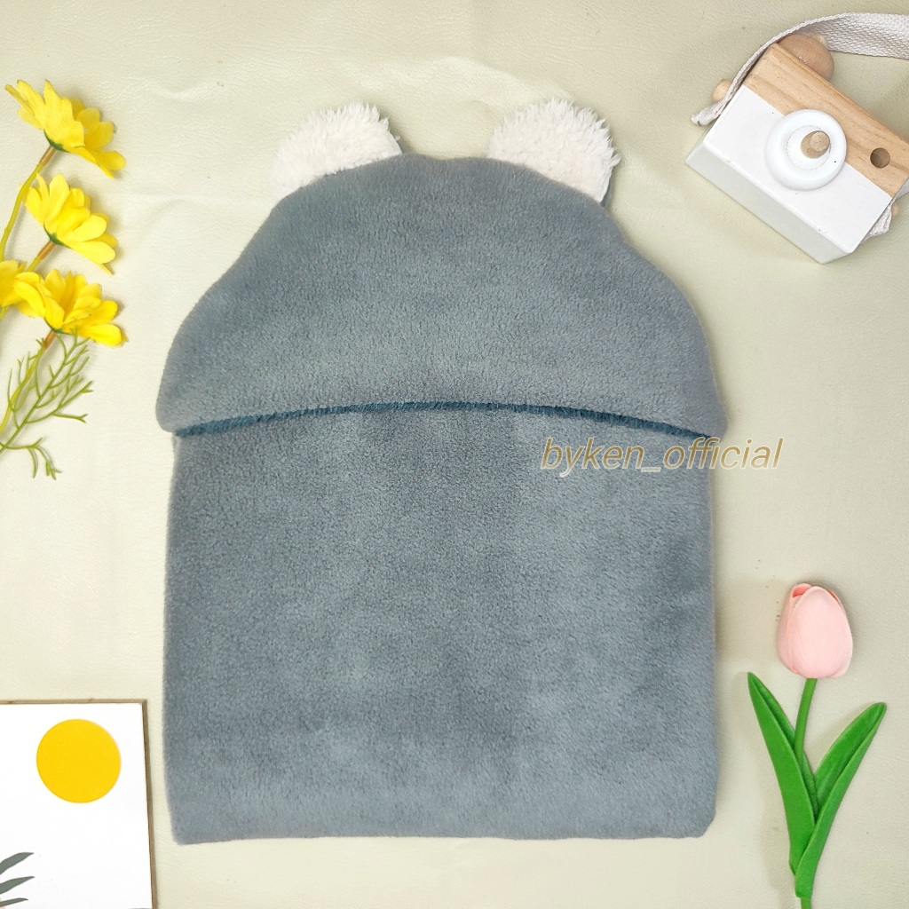 Byken - Selimut Bayi Topi Polar Fleece Lembut Karakter Beruang Lucu