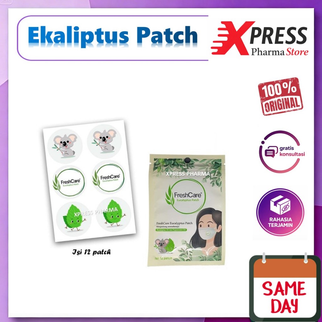 XPRESS   Freshcare PATCH Fresh Care Masker Ekaliptus isi 12 Frescer Pet Kayu Putih / Telon
