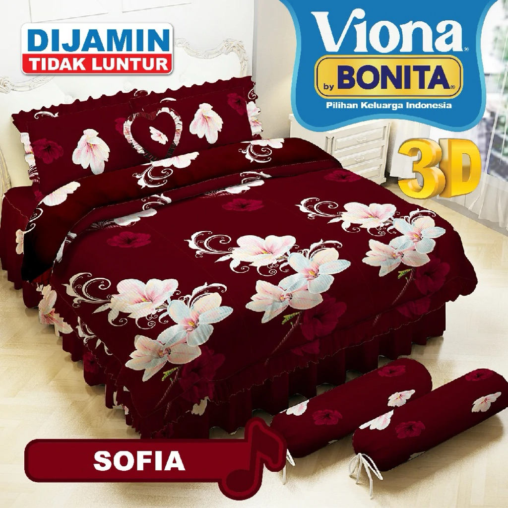 Bedcover set 180x200 viona by Bonita 100%original bedcover seprai rumbai
