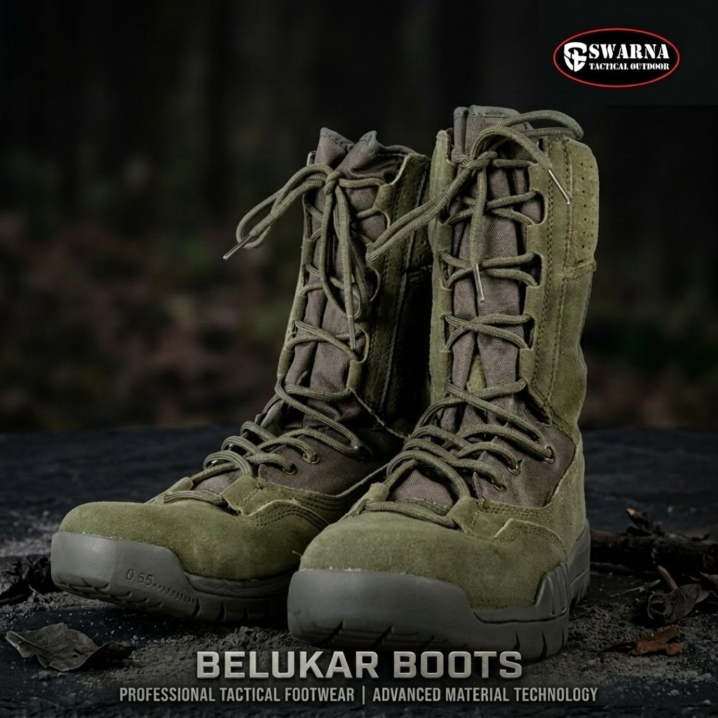 SWARNA TACTICAL - Belukar Boots - sepatu PDL Hijau