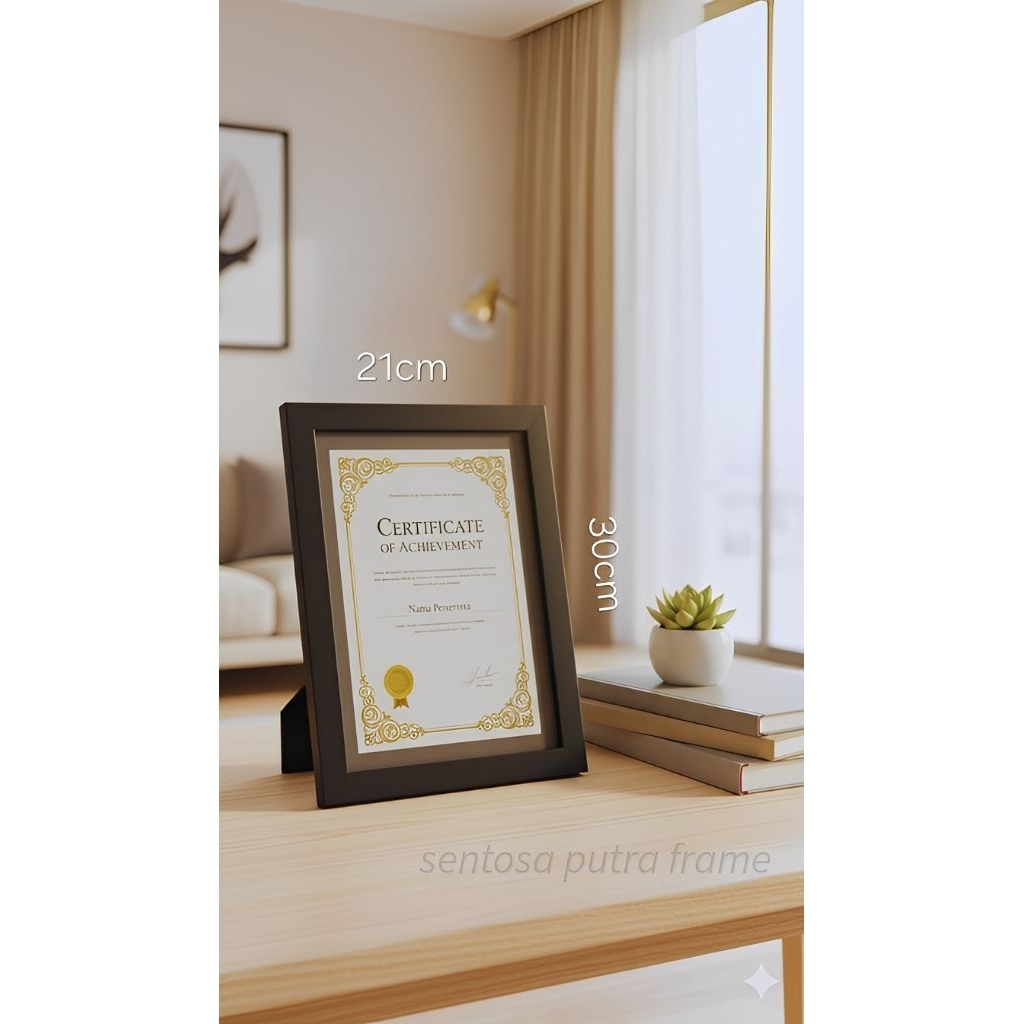 HARGA GROSIR | FRAME BINGKAI PIAGAM A4 | SERTIFIKAT | MINIMALIST HITAM DAN PUTIH |