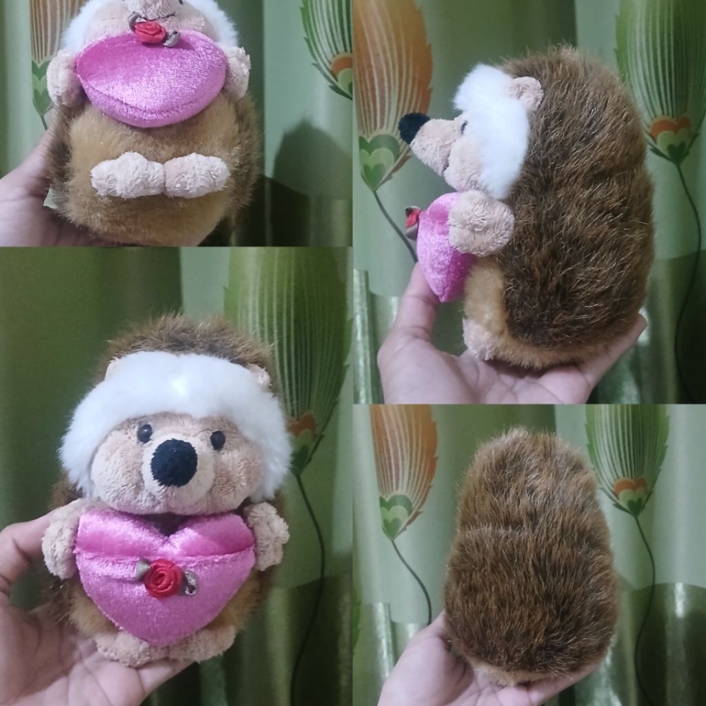 Boneka Landak Mini Coklat Bulu Mirip Asli