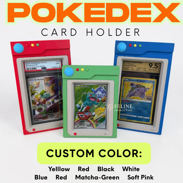 TCG Card Stand Pokedex Toploader Graded Slab | Tempat Kartu Pajangan Kartu Pokemon Card Trading Card